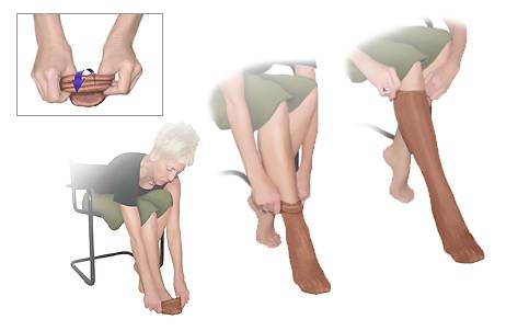 How to put on the compresion hose